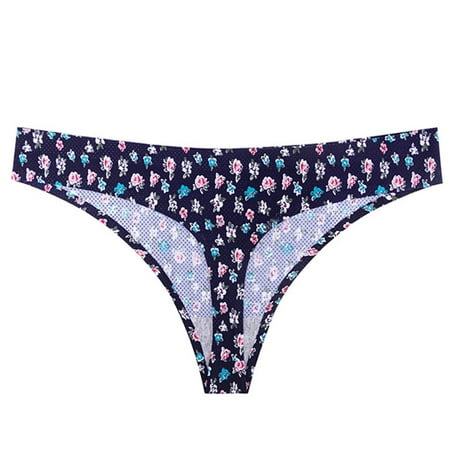 

Womens Underwear Briefs Breathable Print Thong Panty Panties