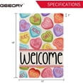 thumbnail image 2 of Valentine's Day Welcome Garden Flag 12×18 Inch - Double-Sided Conversation Hearts Design, Weatherproof Polyester Yard Decor for Outdoor Lawn, Patio, 2 of 8