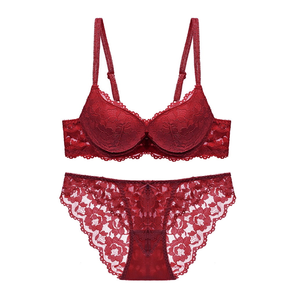 Buy Bralux Women's Cherry Red Color Lingerie Set (valentine Special) Cup B  (red_32b) Online at Low Prices in India 