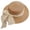 Khaki, variant on Women Flat Top Straw Boater with Bow Hat UPF 50+ UV Protection Sun Hat, Breathable Summer Cap for Beach Outdoor Daily Wear,One Size