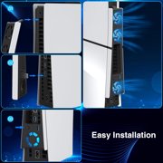 GAEKOL PS5 Slim Cooling Fan Holder, Adjustable Fan Speed Playstation 5 Slim Cosole Accessories Horizontal Cooler System with LED Light and USB Hub.