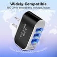 thumbnail image 4 of USB 3 Ports Charger LED Plastic 110V 1000mA Tablet Charging Adapter with Indicator Travel Circuit Protection Power Block, 4 of 6