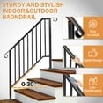 thumbnail image 3 of UBesGoo 3 or 4 Steps Handrail for Outdoors& Indoors, Matte Black, Galvanized Iron Handrail, 600lbs Weight Capacity, 3 of 13