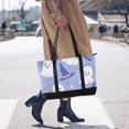 thumbnail image 4 of FORMRS Canvas Laptop Tote Bag for Women with 15.6" Computer Compartments Shoulder Handbag, Blue Halloween, 4 of 7