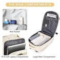 thumbnail image 4 of Mochila de viaje Coofay Beige impermeable para mujer/hombre, 4 of 7