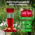 thumbnail image 6 of WuZooCg Hummingbird Feeder for Outdoors Hanging, 14 oz Plastic Nectar Feeder, Leak-Resistant, Ant and Bee Guard, 4 Feeding Ports with Perches, 6 of 6