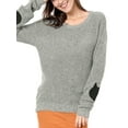 thumbnail image 4 of Unique Bargains Junior's Pullover Drop Shoulder Elbow Cat Patch Loose Sweater Pullover, 4 of 6