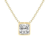 Diamond Pendant Necklace| 0.75 Ct IGI Certified Cushion Shape Lab Grown Diamond | Globe Slider Bezel Solitaire Lab Diamond Pendant Necklace In 18K Yellow Gold | FG-VS1-VS2 Quality Friendly Diamonds