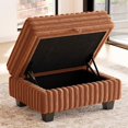 thumbnail image 3 of Belffin Corduroy Fabric Ottoman with Storage Ottoman for Modular Sectional Couch Brick Red Couch, 3 of 8