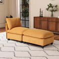thumbnail image 5 of WestinTrends Hearthside 68.5" Corduroy Upholstered Indoor Chaise Lounge Chair, Mustard, 5 of 16