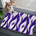 thumbnail image 4 of Dark Purple White Stripes Washable Small Entryway Area Rugs 2'x3', Abstract Geometric Aesthetic Striped Low Pile Throw Rug Non-Slip Sturdy Edge Binding Carpet for Front Door Floor Room Entry, 4 of 9