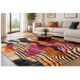 Abstract Color Wavy Hand-Tufted Abstract Wavy Striped Area Rug, Multi Color Contemporary ...