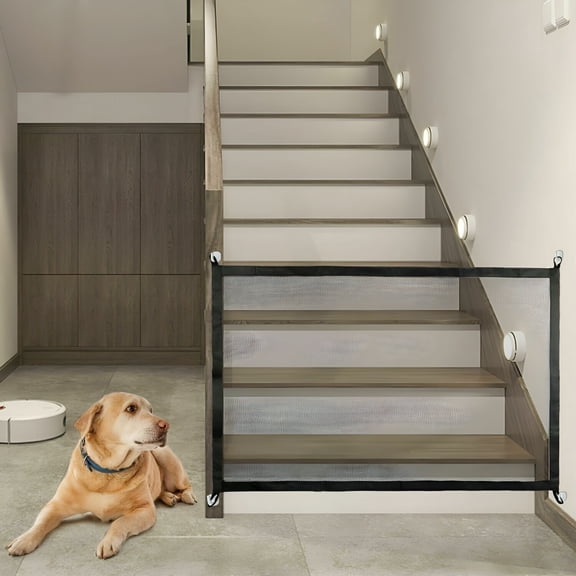 XIBUFE 2026 New Baby Mesh Pets Fence Guard Magic Gate Doors for Dog Cat Stairs Portable Safety 1 Pack