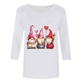 thumbnail image 4 of asdoklhq Funny Valentine's Day Tees for Women Women's Fashion Tees Casual Crewneck 3/4 Sleeve Loose T Shirt Ladies Blouses Shirts White M, 4 of 4