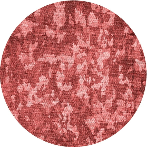 Ahgly Company Indoor Round Patterned Love Red Area Rugs, 5' Round