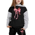 thumbnail image 4 of GBSYEWXS Outfits Sets For Child Girls Crew Neck Long Sleeve Leisure Sweatshirt Pant Bow Print Comfortable Fall Clothing Set Black Size 8-9 Years, 4 of 4