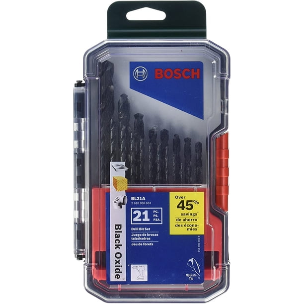 Juego de brocas BOSCH BL21A para metal oxidado negro, 21 pie