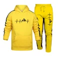 thumbnail image 3 of Traje de sudadera con capucha para hombre, ropa informal con estampado de moda y bolsillo, chándal deportivo para gimnasio y trotar, ropa de calle popular para otoño e invierno, 3 of 3
