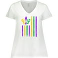 thumbnail image 3 of Inktastic Mardi Gras Flag 2 Women's Plus Size V-Neck T-Shirt, 3 of 5