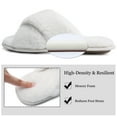 thumbnail image 3 of LORDFON Open Toe Cross Band Womens House Slippers Fluffy Indoor Slip On Slippers, 3 of 7