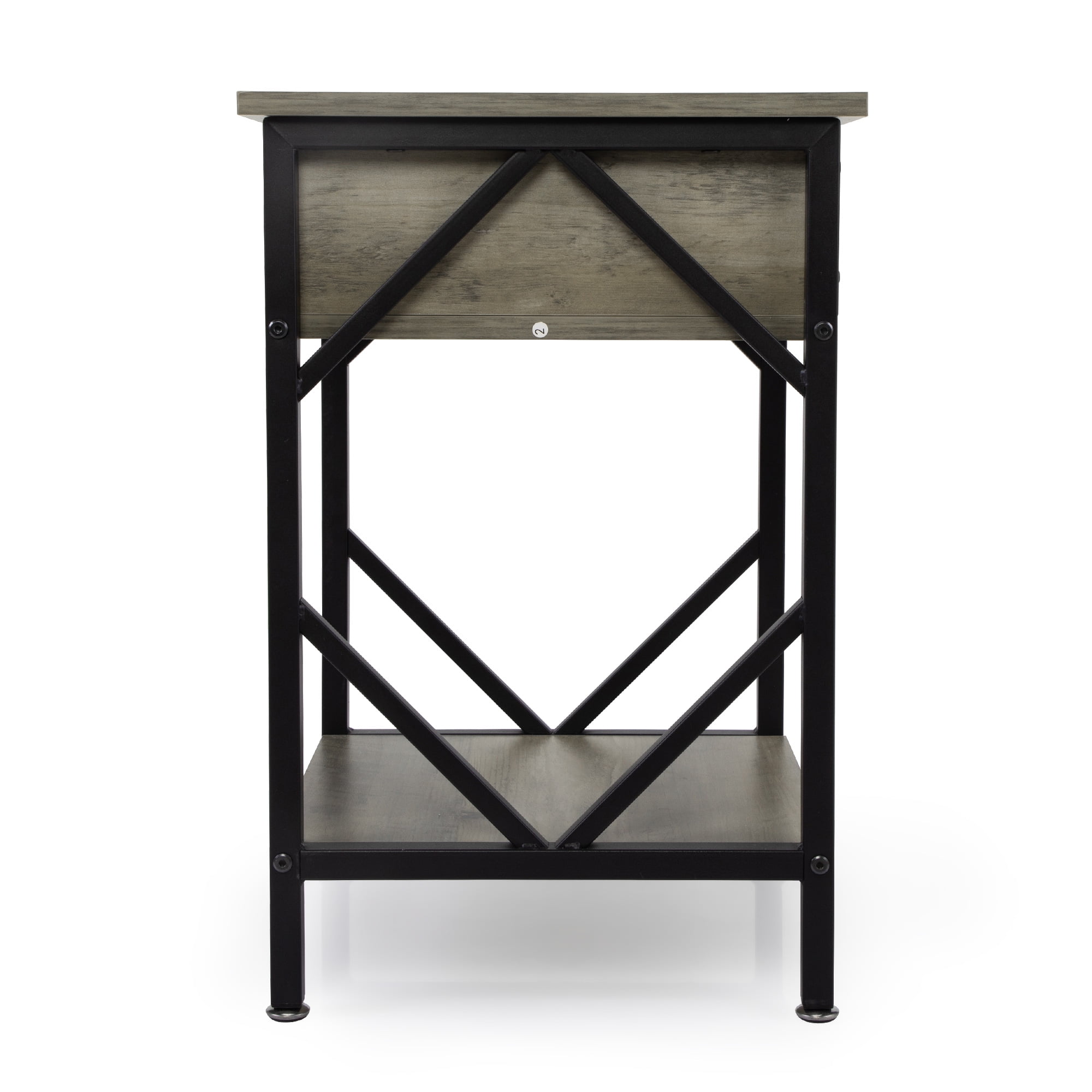 Lowestbest Bedside Table Modern Sofa Table, 2-Piece Side Table with Drawers, Industrial Metal Frame (Washed Ash) Lowestbest Bedside Table Modern Sofa Table, 2-Piece Side Table with Drawers, Industrial Metal Frame (Washed Ash)