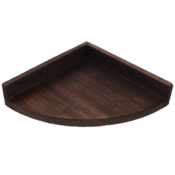 8.6 inch Corner Wall Shelf , Solid Wood Corner Floating Shelves for Wall, Round End Wall Mounted Floating Shelf for Bedroom, Living Room and Kitchen