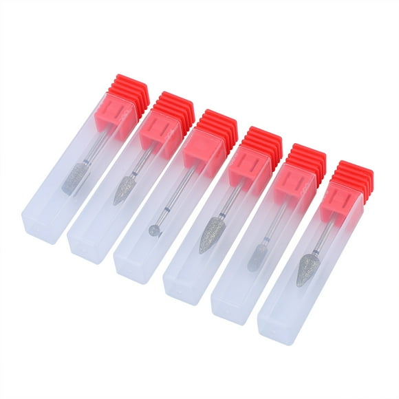 Manicure Bits, 2.35mm Shank Diameter Nail Drill Bits, Nail Grinding Bits, Pedicure Bits, 6 Types Stainless Steel For Salon Home