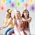 thumbnail image 3 of Slccxzc 9pcs Colorful Paper Flower Fan Set Hanging Party Wall Backdrop Decorations, 3 of 7
