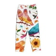 thumbnail image 4 of Fotbe Flowers Birds And Butterflies Women's Pajama Pants,Sleepwear Pants,Pj Bottoms Drawstring And Pockets-Medium, 4 of 9