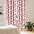 thumbnail image 2 of Ambesonne Modern Window Curtains, Futuristic Memphis Design, Each 28" W x 84" L, Coral Pink and Grey, 2 of 4