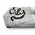 thumbnail image 3 of Emily Soft Flannel Fleece Blanket, Hand Drawn Monochrome Cursive Font Modern Calligraphic Signature Design, Cozy Plush for Indoor and Outdoor Use, 70" x 90", Mustard Black and White, by Ambesonne, 3 of 6