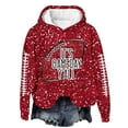 thumbnail image 4 of Womens Hoodies 2025 Game Day Sequin Football Graphic Long Sleeve Sweatshirts Fall Winter Casual Trendy Loose Fit Pullover Tops, 4 of 5