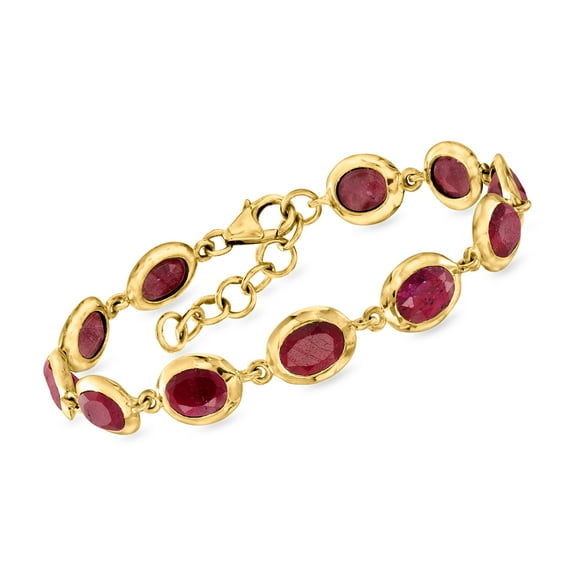 Ross-Simons 16.00 ct. t.w. Ruby Bracelet in 18kt Gold Over Sterling, Women's, Adult