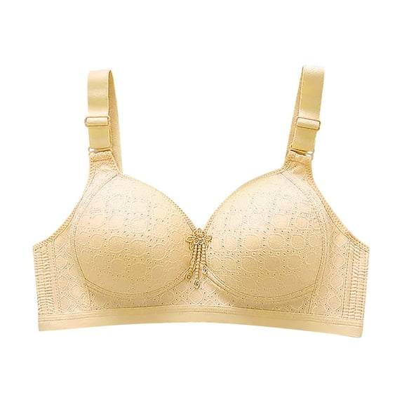 dmqupv Bras for Women No Steel Ring Thin Women Bra Hole Lace Breathable Gathers Underwear Comfort Bra A 46/105BC