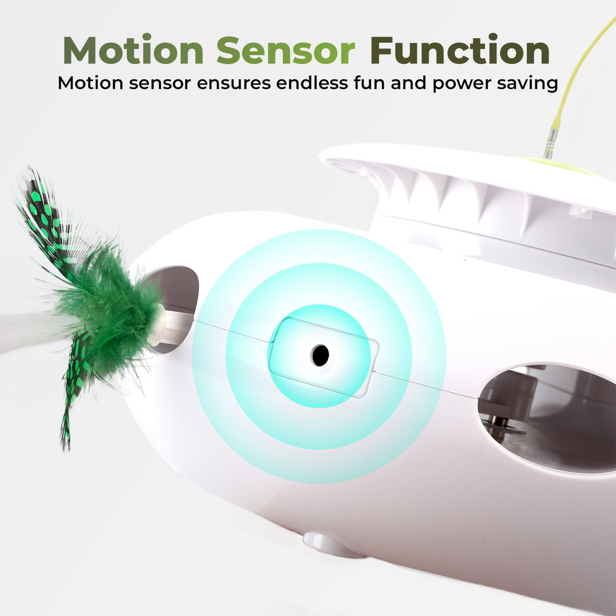 All For Paws 3-in-1 Interactive Flutter Bug Cat Toy with Poping Feather,Automatic Whack-a-Mole Kitty Toy, Spinning Kitty Teaser Toys
