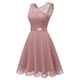 thumbnail image 3 of Gibobby Vestido casual de punto para mujer Vestido de dama de honor de encaje floral corto para mujer Vestido de fiesta oscilante hasta la rodilla para mujer(RD3,M), 3 of 5
