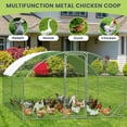 thumbnail image 2 of 2025 New Metal Chicken Coop, Dome Chicken Coop with Waterproof and Anti-UV Cover, Large Chicken Run Walk in Poultry Cage, Chicken Pen House for Ducks Rabbits Habitat Chicken Run Outdoor, 2 of 7