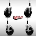 thumbnail image 2 of 5 Inch SS Phenolic Wheel Swivel 7/8 Inch Expand Stem Caster Set 2 Brakes SCC, 2 of 2