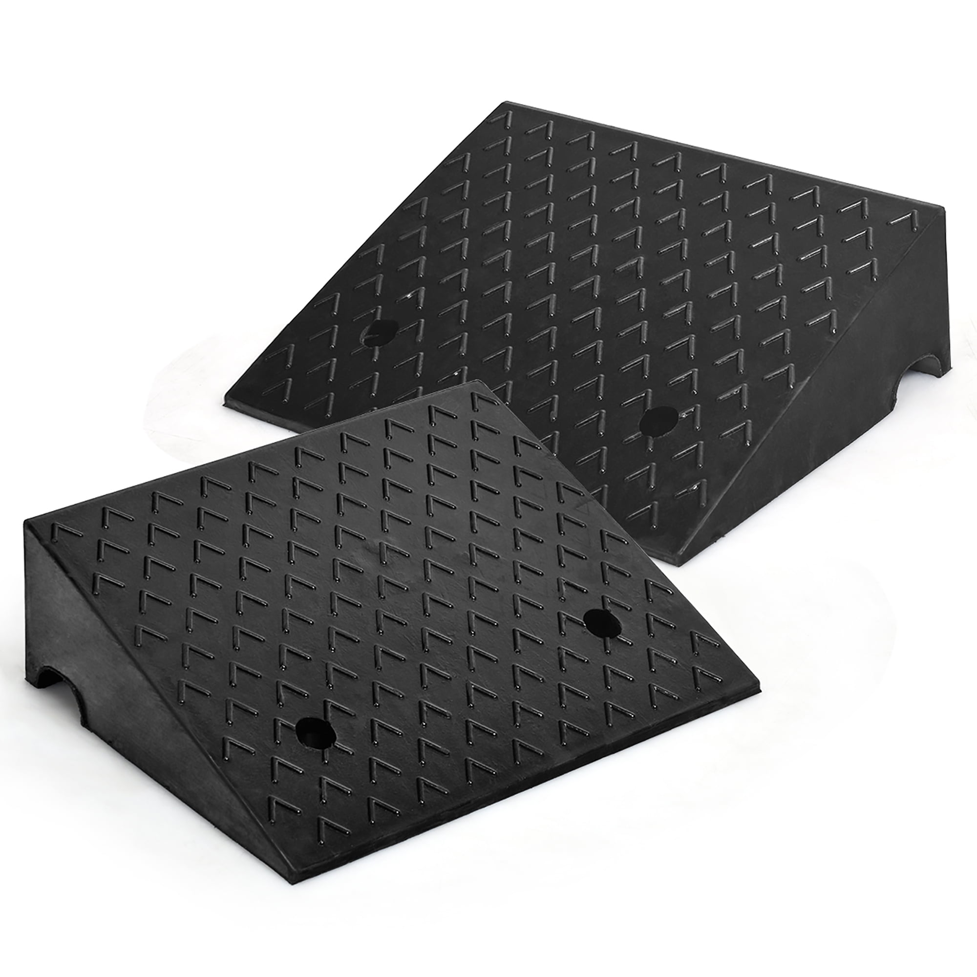 Costway 2 PCS 6'' Rubber Car Curb Ramps for Vehicle Wheelchair