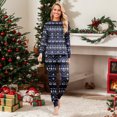 thumbnail image 6 of Yuaguia Christmas Family Matching Pajamas Set, Long Sleeve Tree Snowflake Fair Isle Tops Blue Plaid Pants, Holiday Sleepwear Loungewear Sets for Men Women Kids Baby, 6 of 6