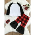 thumbnail image 3 of Qmyliery Girls Christmas Outfits, Snowman Tops + Sequined Bell-Bottom Pants Gift, 3 of 9