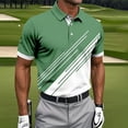 thumbnail image 2 of Men's Golf Polo Shirt, Moisture-Wicking Quick Dry, Short Sleeve Printed Green, 2 of 5