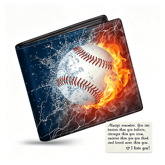 AOMRCOL Boys Wallet for Kids, Teen Boy Baseball Wallets 9-12 8-10 8-12, Cool Novelty Leather Bifold Rfid Blocking Purse Coin Pocket Zipper Id Window for Children Men Male Youth Guys Birthday Gifts