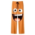 thumbnail image 4 of Gyexs Mens Casual Pajama Pants Funny 3D Cartoon Face Printed Sweatpants Drawstring Elastic Relaxed Fit Trousers Orange, Size XXXL, 4 of 4