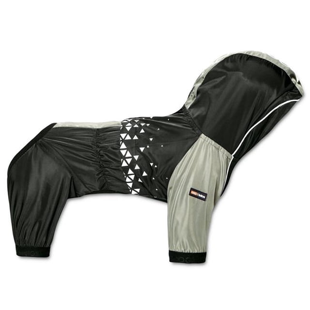 Dog Helios JKHL15BKMD Vortex Full Bodied Waterproof Windbreaker Dog Jacket - Black - Medium