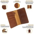 thumbnail image 3 of Funda cuero billetera notas campo memo - bolsillo 3.5x5.5, bolsillo dinero, cuero grano superior, múltiples bolsillos, soporte bolígrafo, 3 of 3