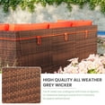 thumbnail image 4 of POTEBAN Patio Furniture Set, 7-Piece Outdoor Sectional All-Weather Wicker Patio Conversation Set for Backyard (Orange Cushions with Brown Rattan), 4 of 7