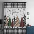 thumbnail image 5 of Christmas Tree Semi Sheer Curtains Drapes for Living Room, Bedroom, French Doors Window 54 Inches Long, Xmas Tree Grey Plaid Snowflake Rod Pocket Chiffon Curtain Drapery Voile Draperies Panel, 5 of 6