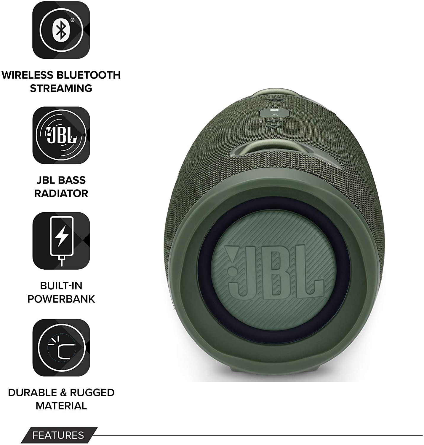 Restored JBL Xtreme 2 Portable Bluetooth Speaker, Green (Refurbished)