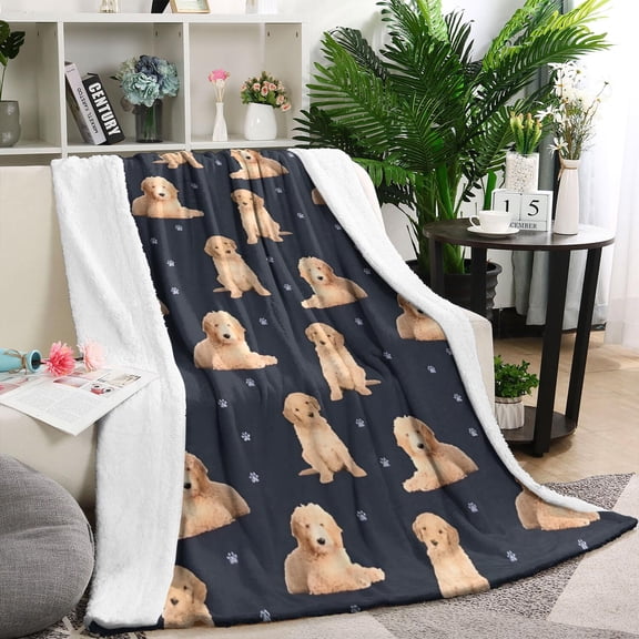 Goldendoodle Dog Blanket,Comfortable Soft Flannel Throw Blanket,All Season,Warm Lightweight Blankets for Sofa Bed Couch Living Room Chair,60"x80"(150x200cm)